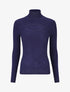 Pull col montant et decolleté ajouré - Marine - 1
