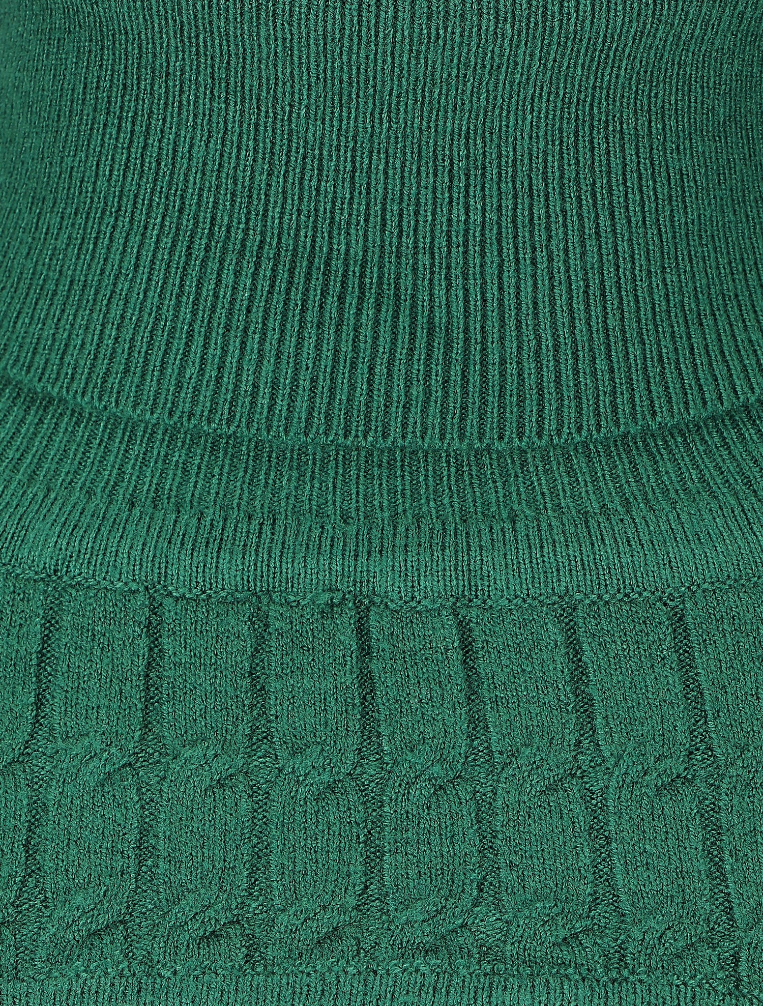 Pull col montant et decolleté ajouré - Vert - 3