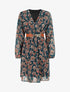 Robe courte évasée imprimé cachemire - Bleu canard - 1
