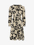 Robe mi-longue imprimé floral - Noir/beige - 1