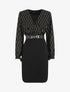 Robe mi-longue à imprimé dorés - Noir - 1