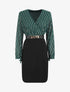 Robe mi-longue à imprimé dorés - Vert sapin - 4