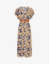 Robe longue empire à manches volantées - Marine - 1