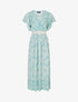 Robe longue élastiquée imprimé floral - Vert - 1