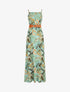 Robe longue droite à imprimé feuillage - Vert d&