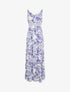 Robe longue imprimé fleurs et dentelle - Violet - 5