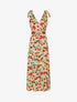 Robe imprimé fleuri à col en V - Beige - 5