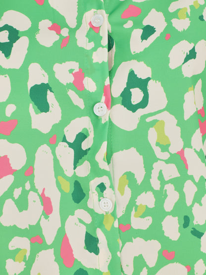 Blouse sans manches à imprimé abstrait - Vert - 3