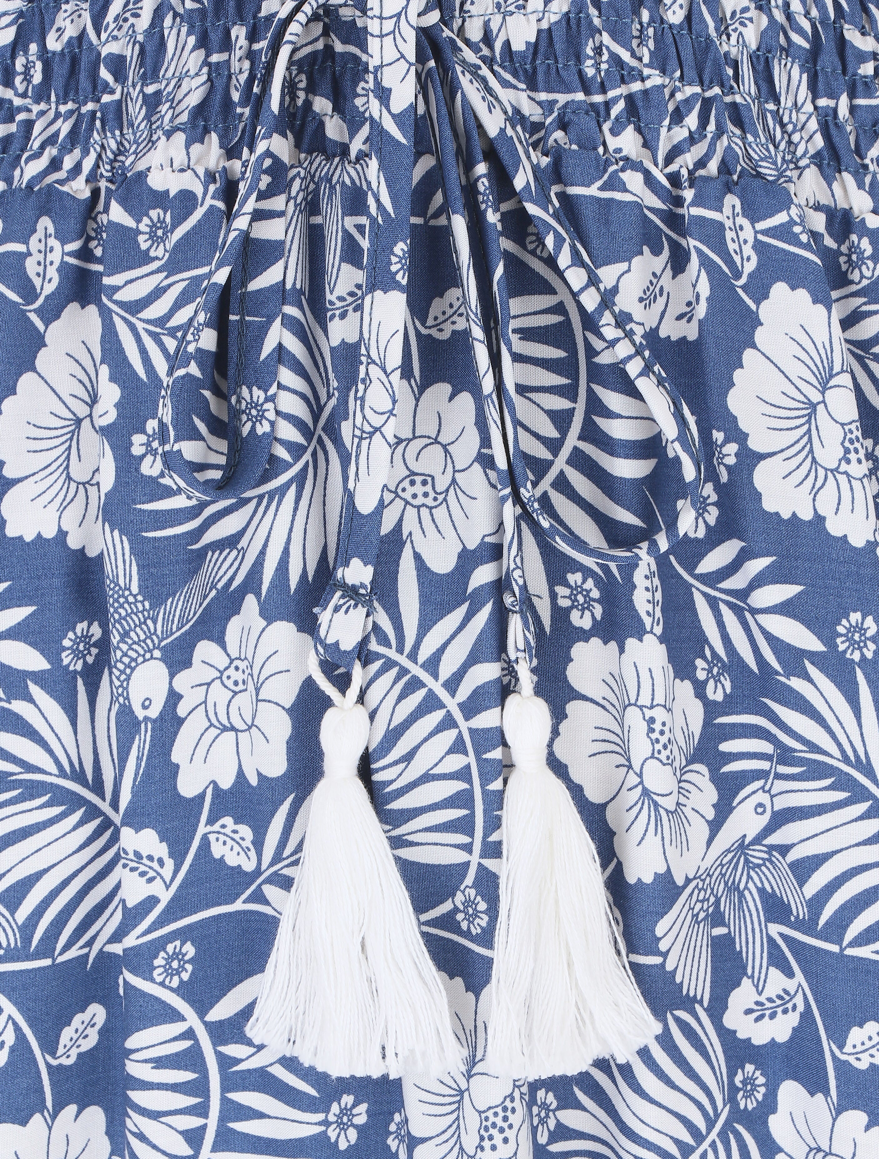 Robe imprimé fleuri à manches volantées - Bleu - 3