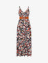 Robe longue imprimé fleurs printannières - Marine - 1