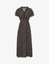 Robe imprimé petites fleurs à double manches - Noir - 4