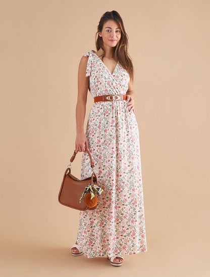 Robe longue sans manches imprimé fleurs d&