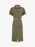 Robe chemise droite mi-longue manches courtes - Kaki - 1