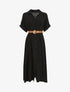Robe chemise longue ceinturée - Noir - 4