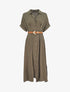 Robe chemise longue ceinturée - Kaki - 1