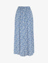 Jupe midi fleurie évasée à boutons - Bleu - 1
