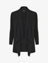 Gilet long uni côtelé - Noir - 1
