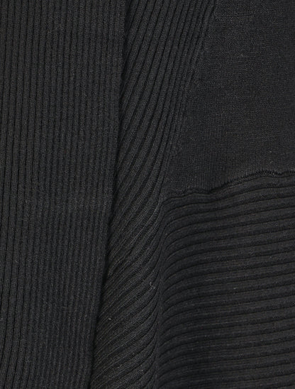 Gilet long uni côtelé - Noir - 3