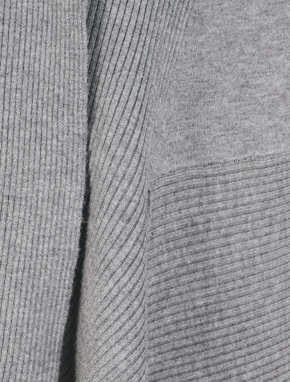 Gilet long uni côtelé - Gris - 3