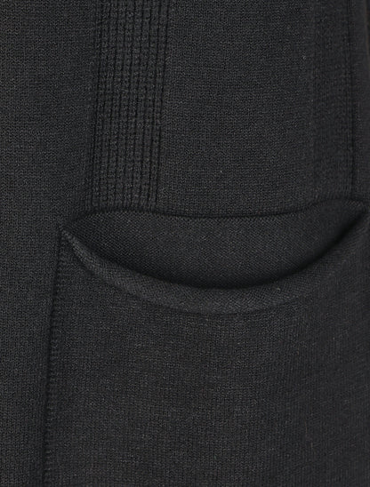 Gilet long à capuche - Noir - 3