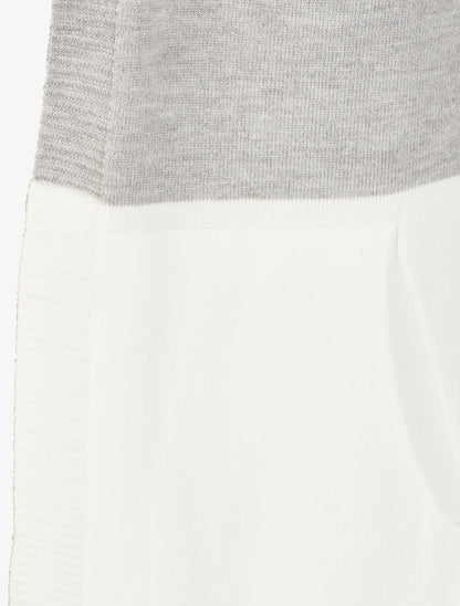 Gilet long rayé à capuche - Marine - 3