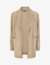 Gilet mi-long uni à bords côtelés - Beige - 4
