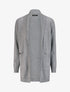 Gilet mi-long uni à bords côtelés - Gris clair - 1