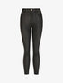 Pantalon taille haute en simili - Noir - 1