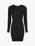 Robe unie moulante col cache-coeur - Noir - 1