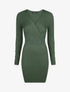 Robe unie moulante col cache-coeur - Vert - 1