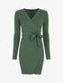 Robe moulante côtelée style cache-coeur - Vert - 6
