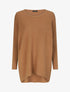 Pull oversize uni côtelé - Camel - 1