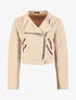 Veste en suédine à mutiples zip - Beige - 1