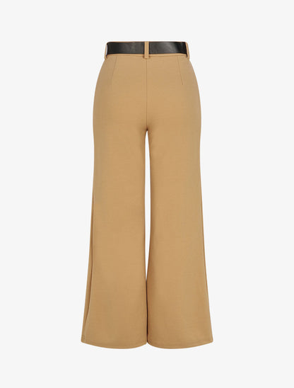 Pantalon ample taille haute - Beige - 2