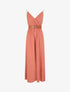 Robe longue unie à bretelles fantaisies - Corail - 1