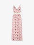 Robe fleurie à fines bretelles - Rose - 5