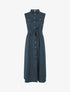 Robe évasée boutonnée à poches - Bleu pétrole - 1