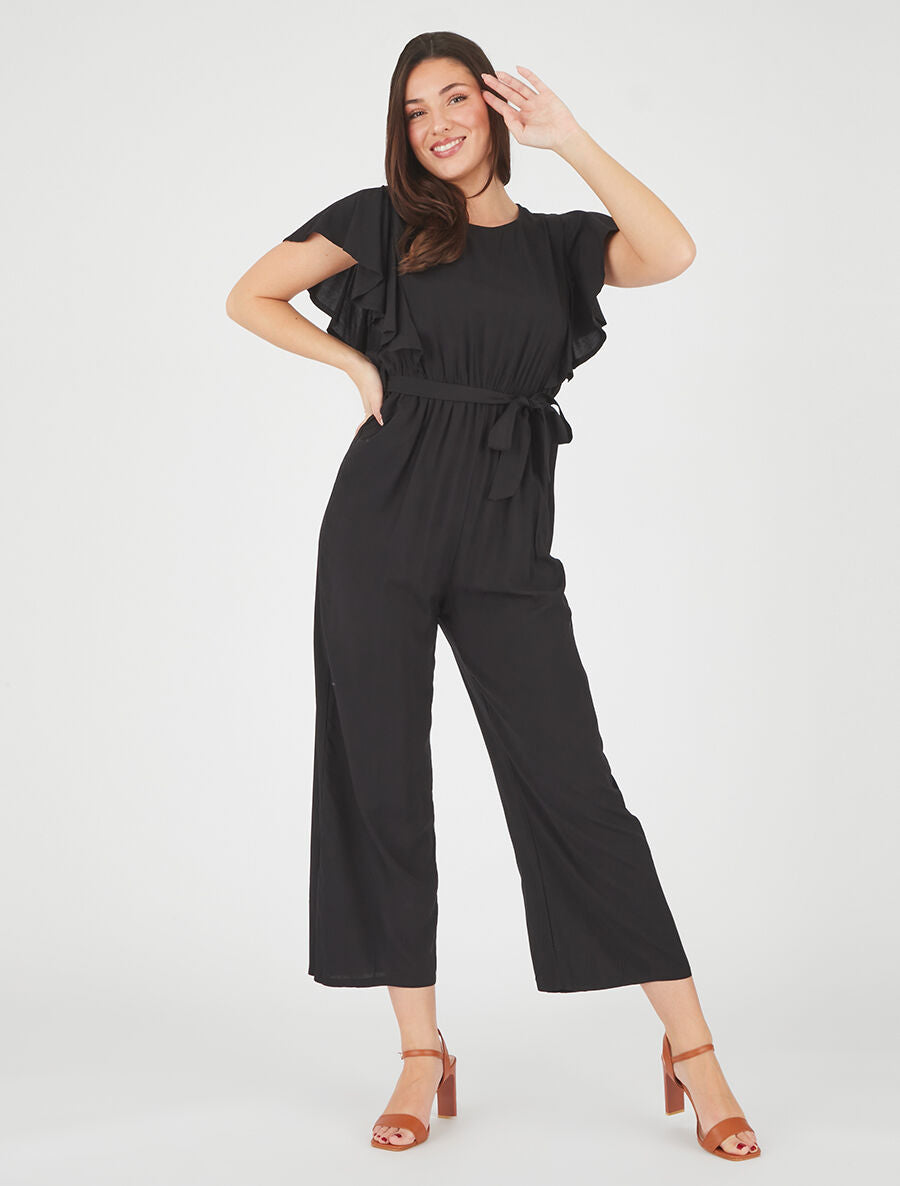 Combinaison fluide à manches volantées - Noir - 4