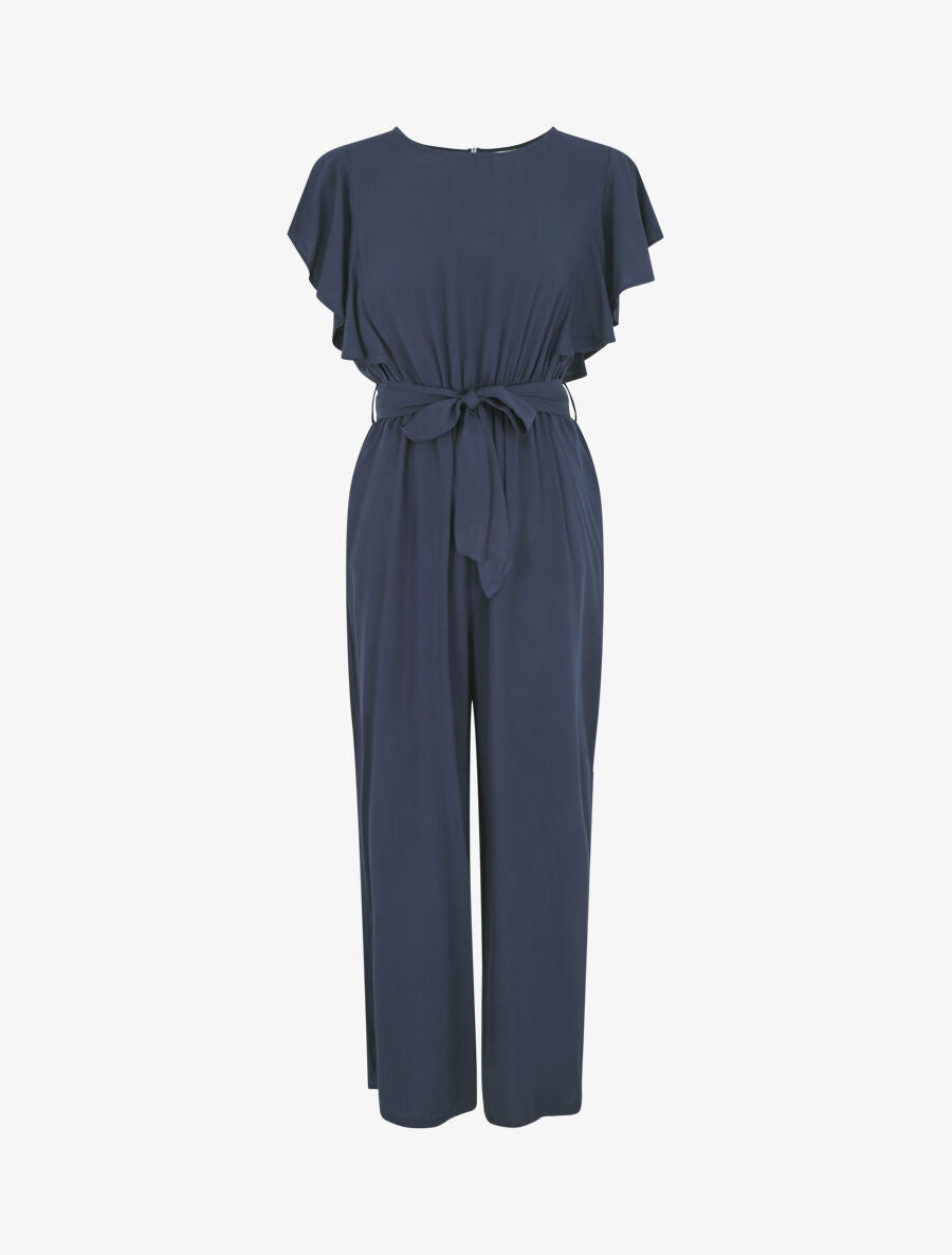 Combinaison fluide à manches volantées - Marine - 1