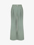 Pantalon ample taille haute à boucle style maillon - Vert gris - 1