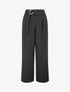 Pantalon ample à double boucles dorées - Noir - 4