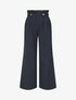 Pantalon ample uni à taille haute - Marine - 1