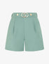 Short droit taille haute à boucle fantaisie - Vert gris - 1