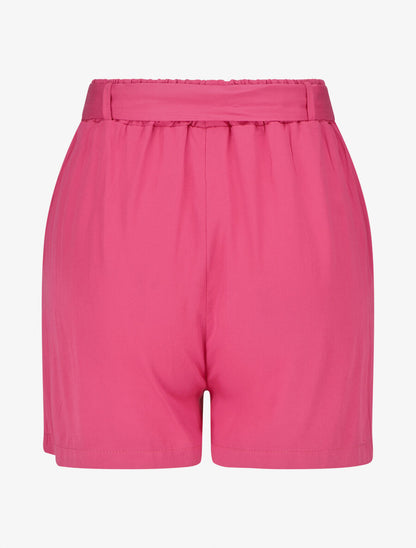 Short fluide uni et ceinturé - Fushia - 2