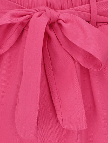 Short fluide uni et ceinturé - Fushia - 3
