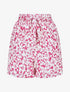 Short fluide imprimé fleurs et ceinturé - Fushia - 4