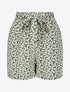 Short fluide imprimé petites fleurs et ceinturé - Vert - 4