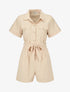 Combishort uni ceinturé - Beige - 1