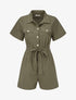 Combishort uni ceinturé - Kaki - 5