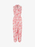 Combinaison ample imprimé fleurs fantaisies - Rouge - 5